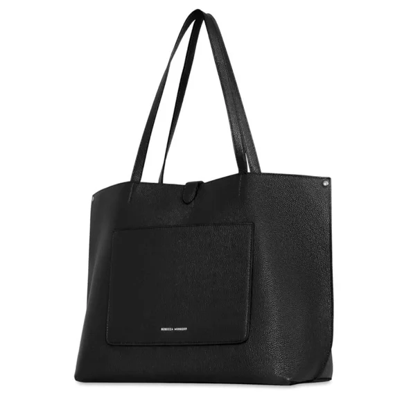 NWT Rebecca Minkoff Megan Black Leather Tote Bag - Picture 2 of 4